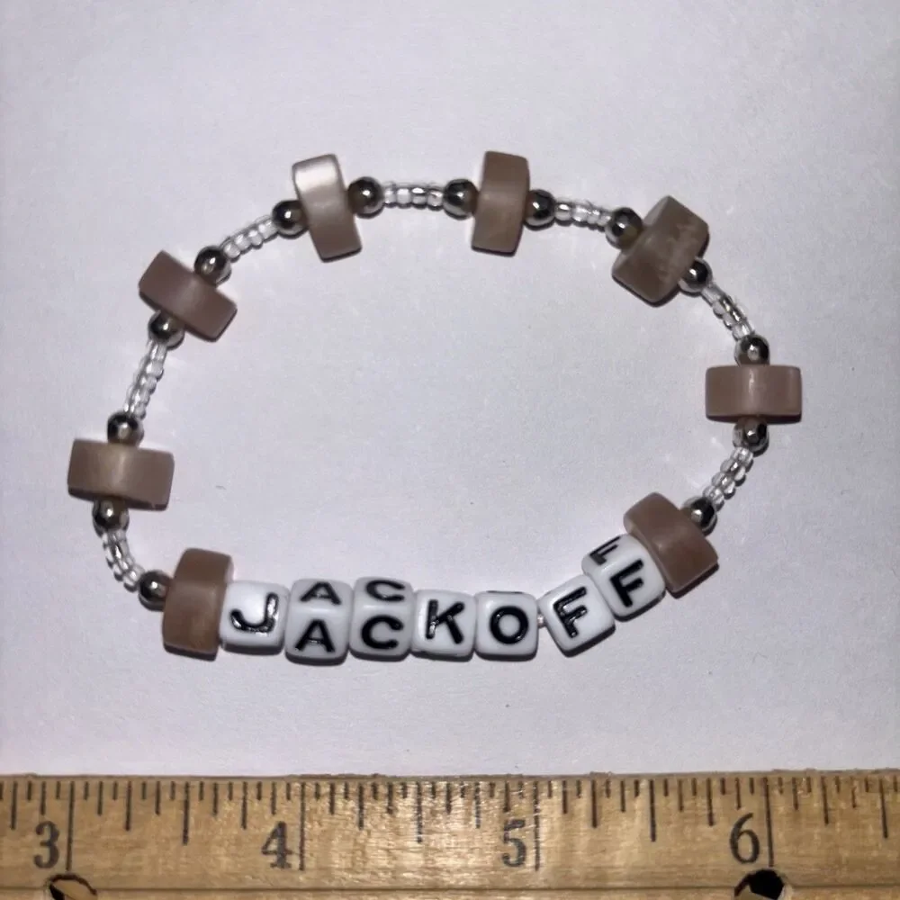 Unisex Beaded Bracelet Graphic Letter Beads adult humor 